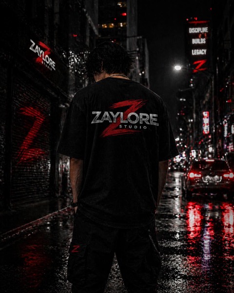 Model wearing Zaylore Studio tee